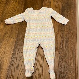 Fleece pajama footie 12M EUC